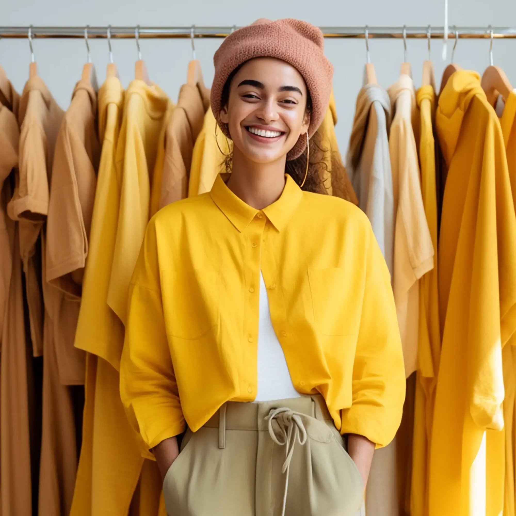 Woman with colorful clothes