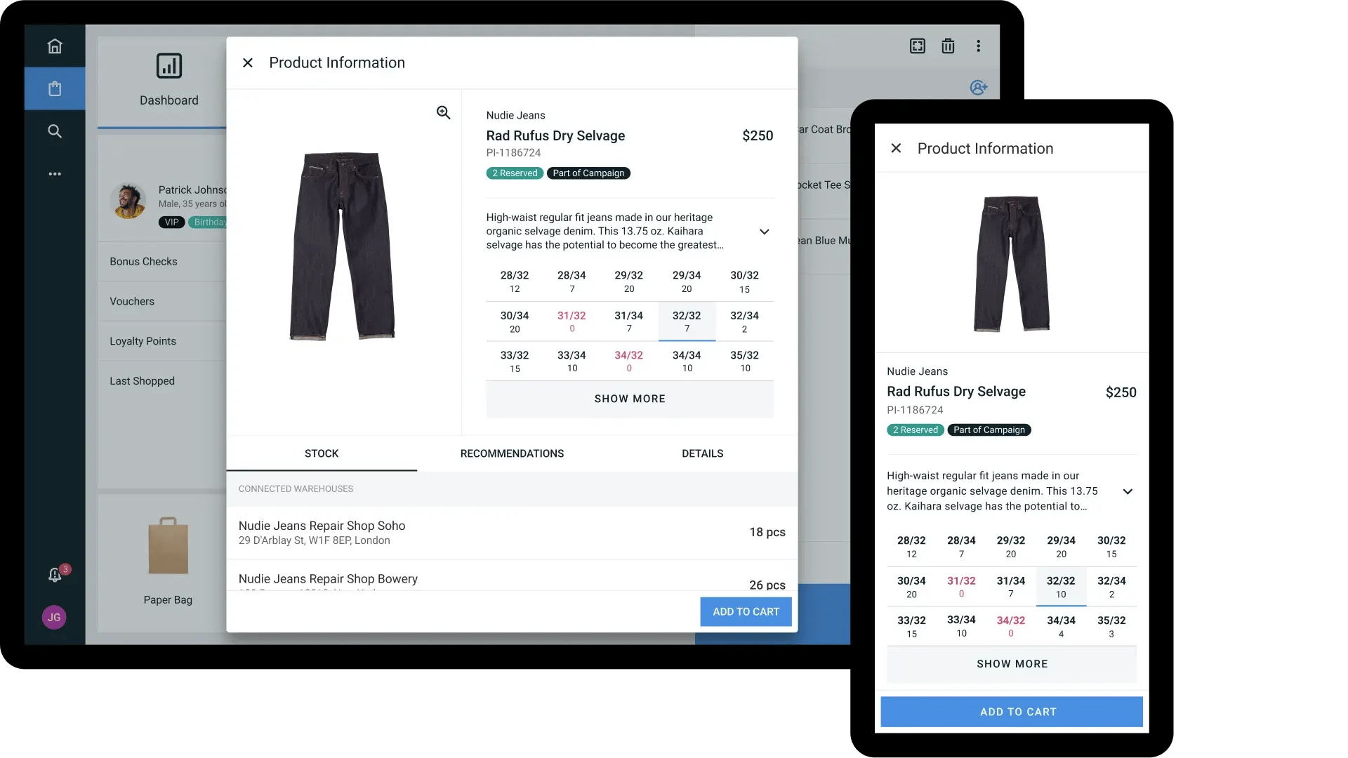 sitoo product info trousers